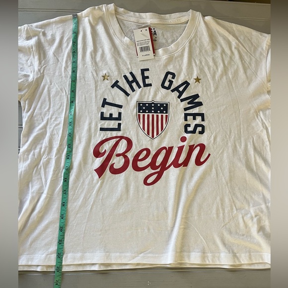 Team USA Olympics Short Sleeve T Shirt Womens XL White Let The Games Begin NWT - Picture 5 of 10